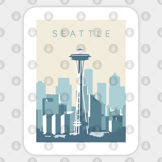 Seattle Washington Sticker by Zakaria Azis